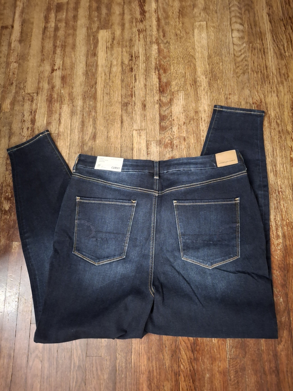 NWT American Eagle AEO Curvy Next Level Stretch Highest Rise Dark Bkue Jegging